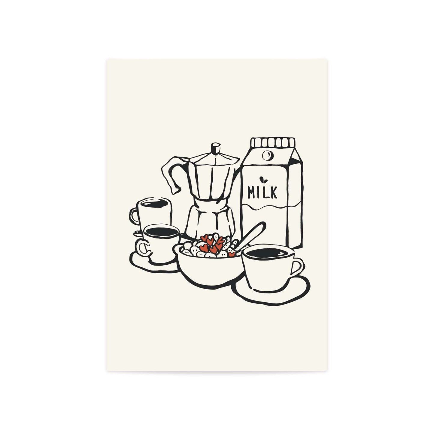 Breakfast kitchen modern wall art print