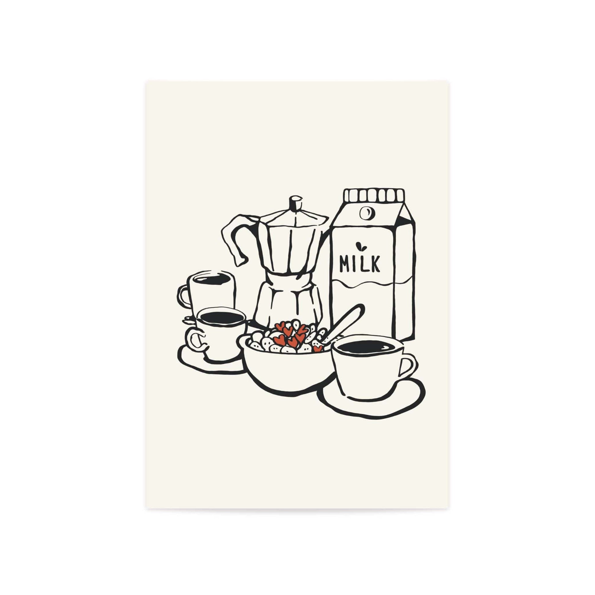 Breakfast kitchen modern wall art print