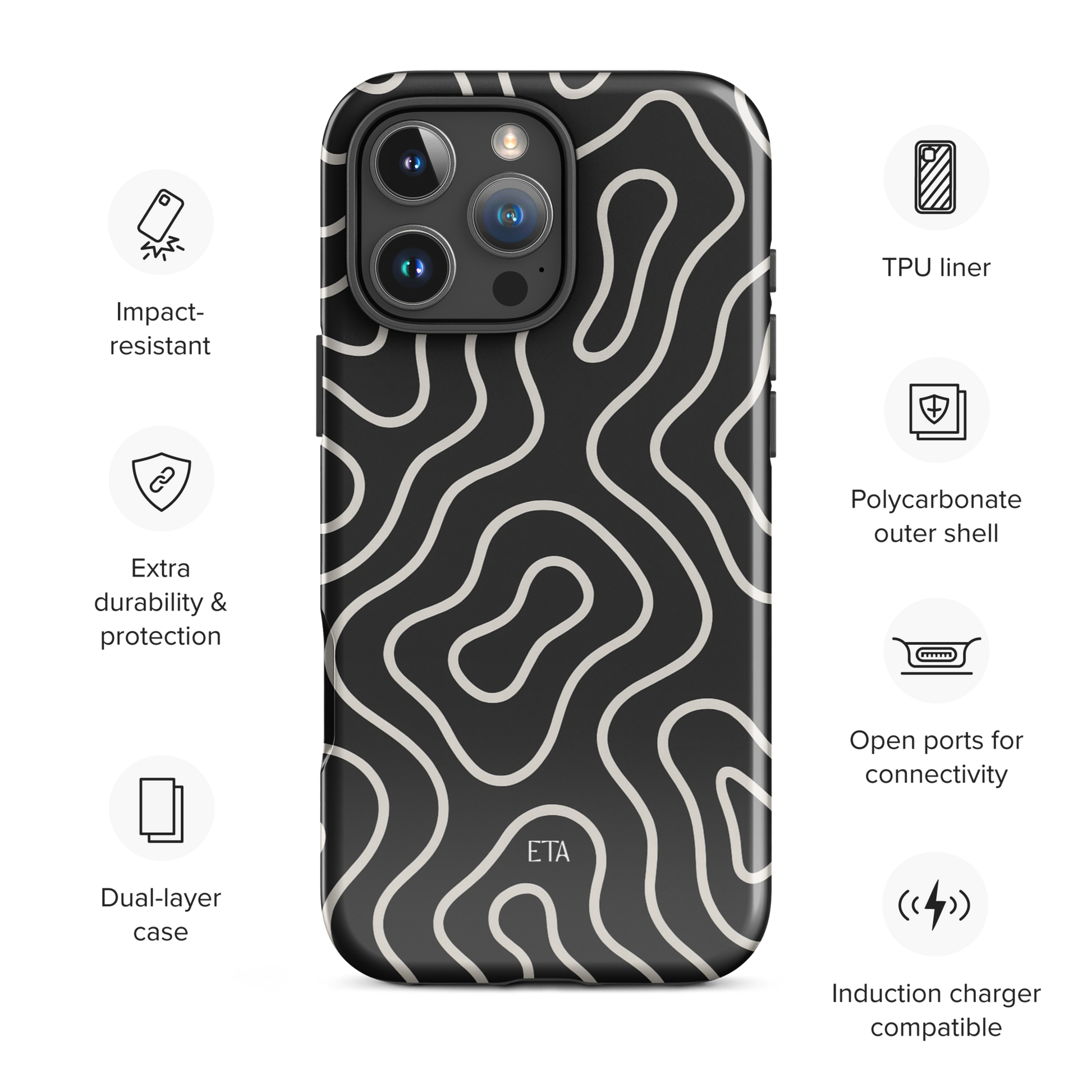 SWIRL | iPhone Case (Black) - ETA