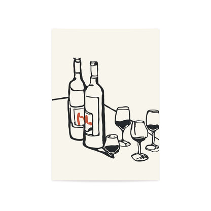 legant wine glass wall art print featuring a minimalist and modern design. Ideal for kitchen, dining room, or home bar decor, this artwork adds a sophisticated touch for wine enthusiasts.